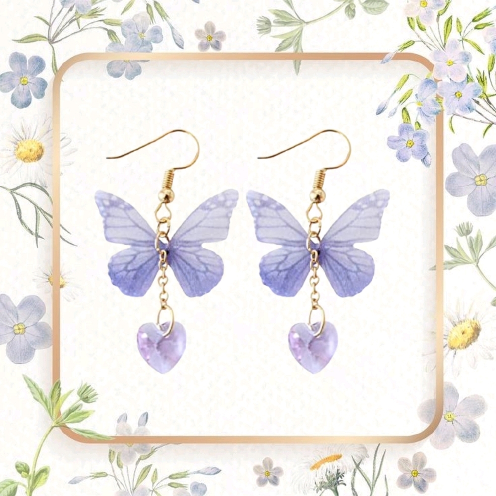 Women's Tulle Transparent Butterfly Shaped Earrings